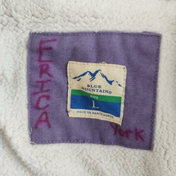 Canvas Sherpa Lined Jacket Youth Regular Large 14-18 Workwear Outdoors Hooded - Picture 9 of 13